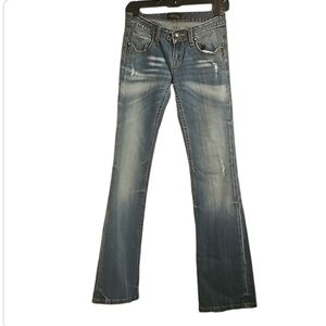 Express Small  Blue Distressed Ripped  Jeans